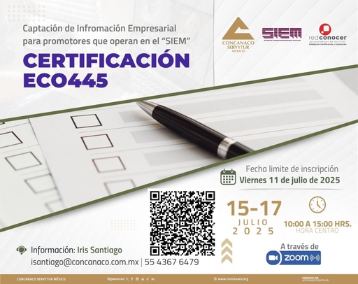 Certificación EC0445 Captación de Información Empresarial