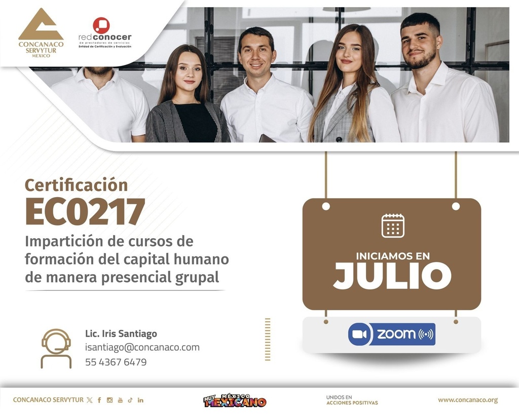 Certificación: EC0217 "Impartición de cursos de formación del capital humano de manera presencial grupal"  