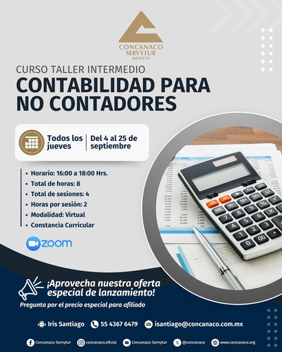 Curso taller INTERMEDIO, Contabilidad para No Contadores
