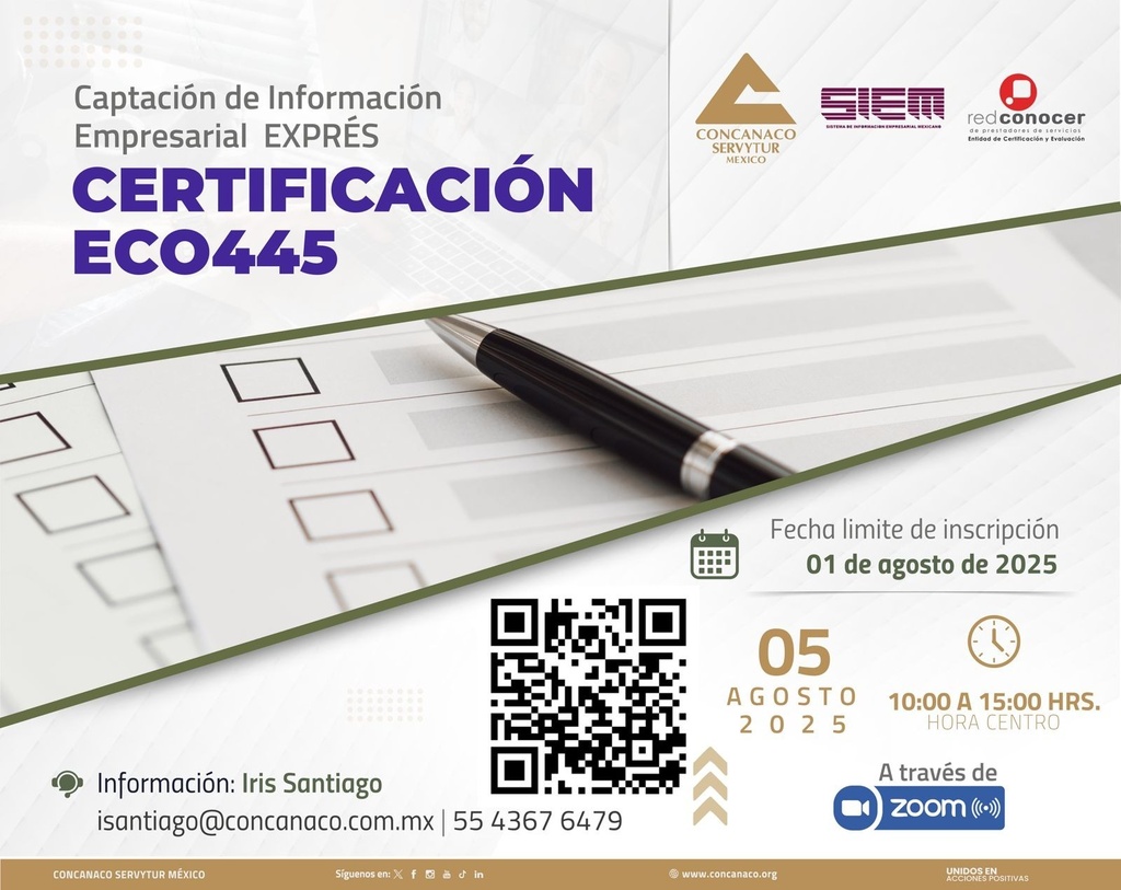 Certificación EC0445 Captación de Información Empresarial (SIEM) EXPRÉS