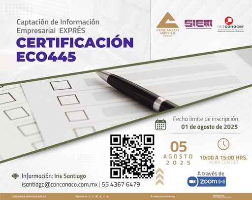 Certificación EC0445 Captación de Información Empresarial (SIEM) EXPRÉS