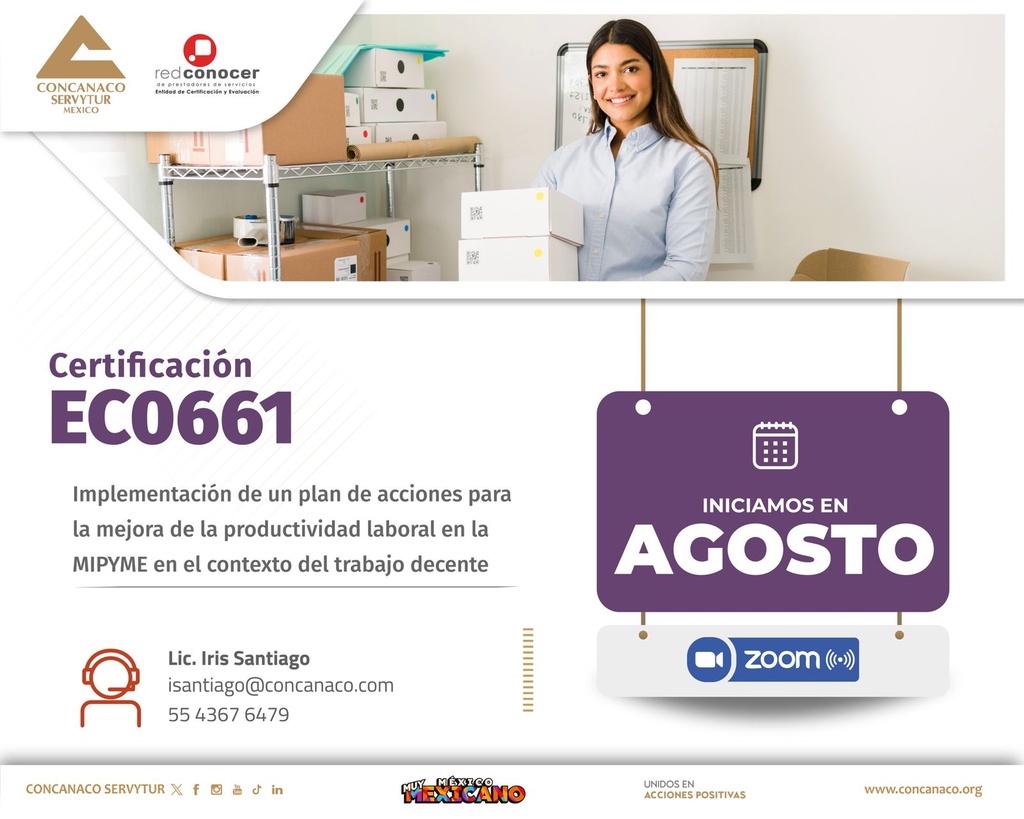  Certificación: EC0661 "Implementación de un Plan de Acciones para la Mejora de la Productividad laboral en la MIPYME en el Contexto del Trabajo Decente"  