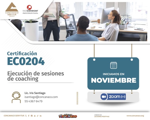  Certificación: EC0204 "Ejecución de Sesiones de Coaching" 