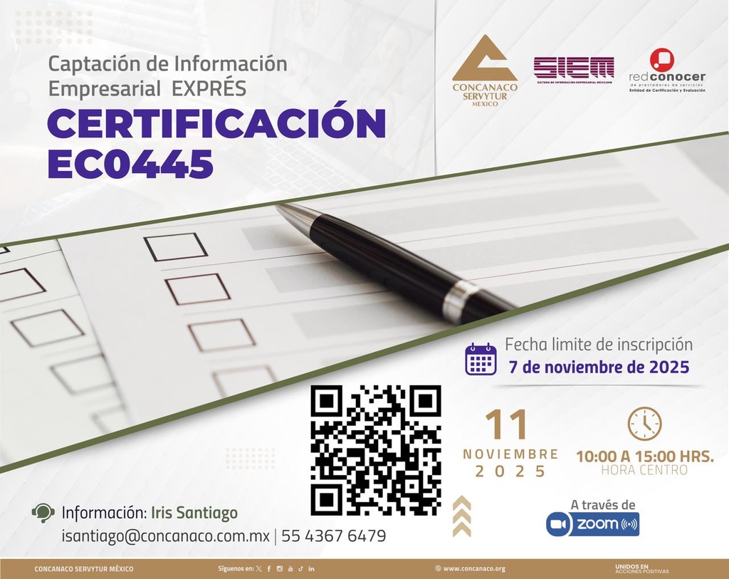  Certificación EC0445 Captación de Información Empresarial (SIEM) Exprés 
