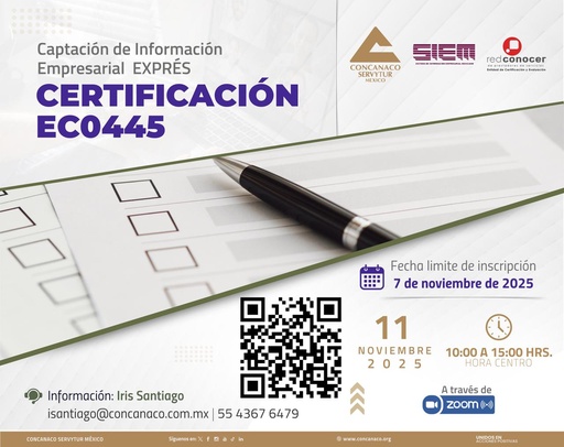  Certificación EC0445 Captación de Información Empresarial (SIEM) Exprés 