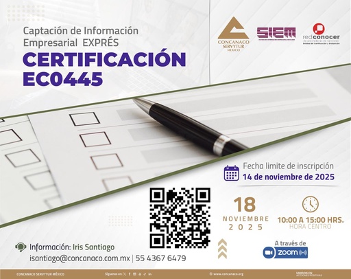 Certificación EC0445 Captación de Información Empresarial (SIEM) Exprés 