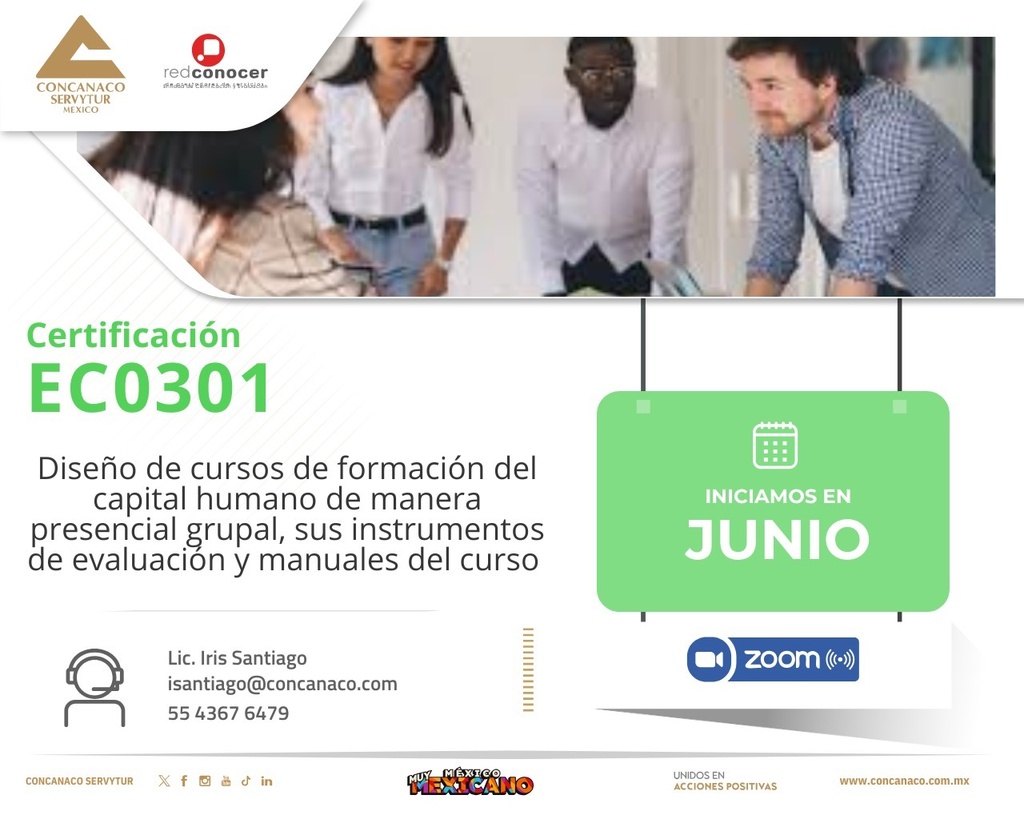 Certificación: EC0301"Diseño de cursos de formación del capital humano de manera presencial grupal, sus instrumentos de evaluación y manuales del curso"